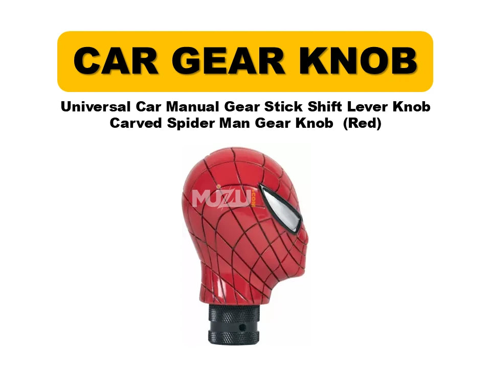 Universal Car Manual Gear Shift Knob – Carved Spider-Man Style Gear Stick Lever (Red)