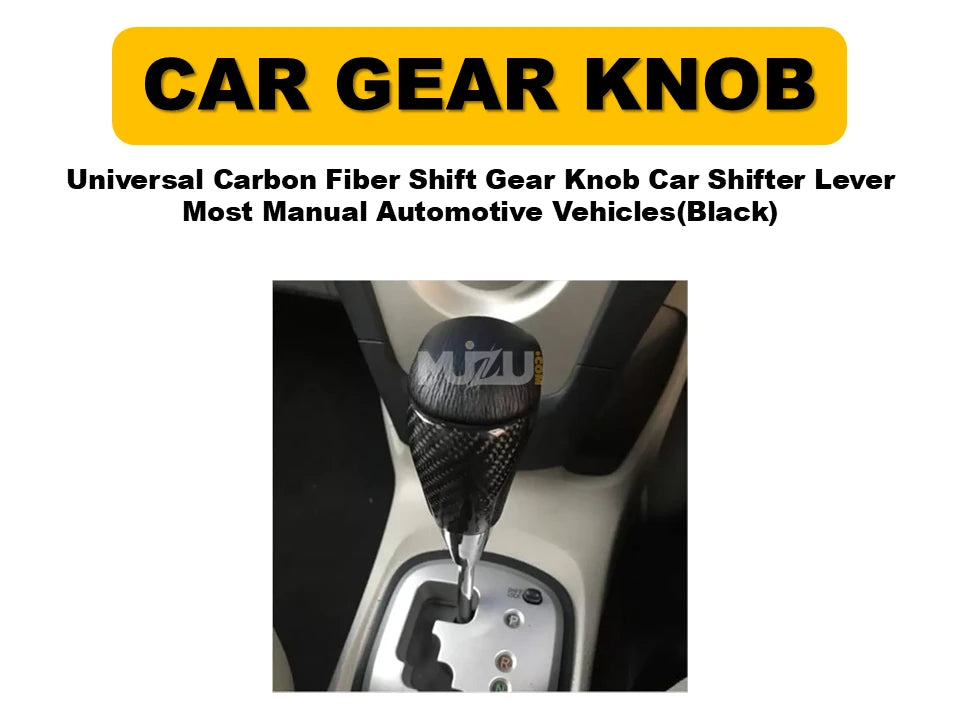 Universal Carbon Fiber Shift Gear Knob (Black) – Car Shifter Lever for Manual Vehicles