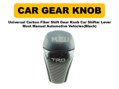 Universal Carbon Fiber Shift Gear Knob (Black) – Car Shifter Lever for Manual Vehicles