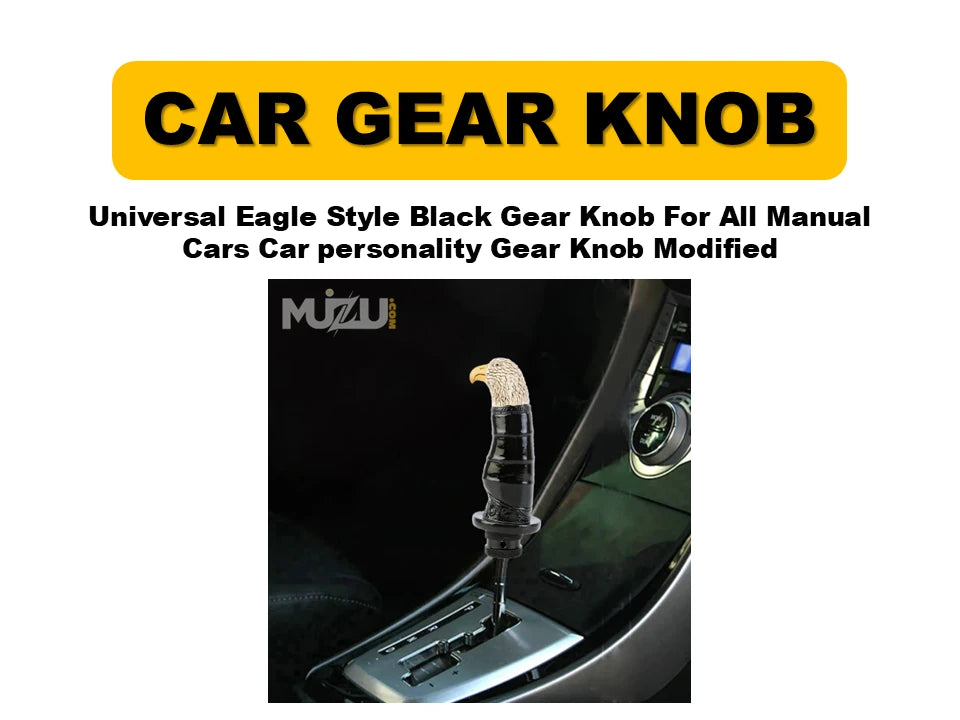 Universal Eagle Style Black Gear Knob – Modified Personality Gear Shift Knob for Manual Cars