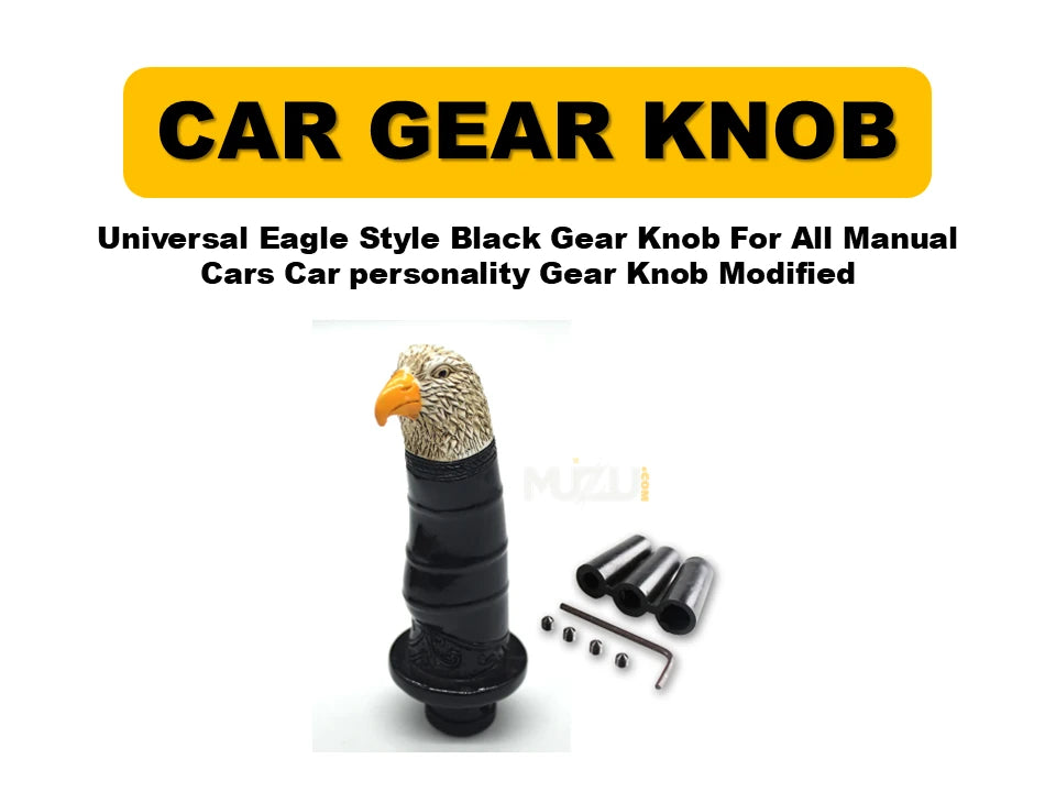 Universal Eagle Style Black Gear Knob – Modified Personality Gear Shift Knob for Manual Cars