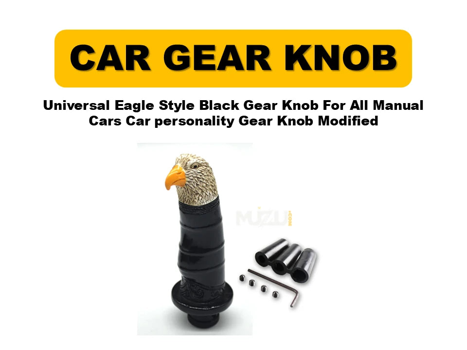 Universal Eagle Style Black Gear Knob – Modified Personality Gear Shift Knob for Manual Cars