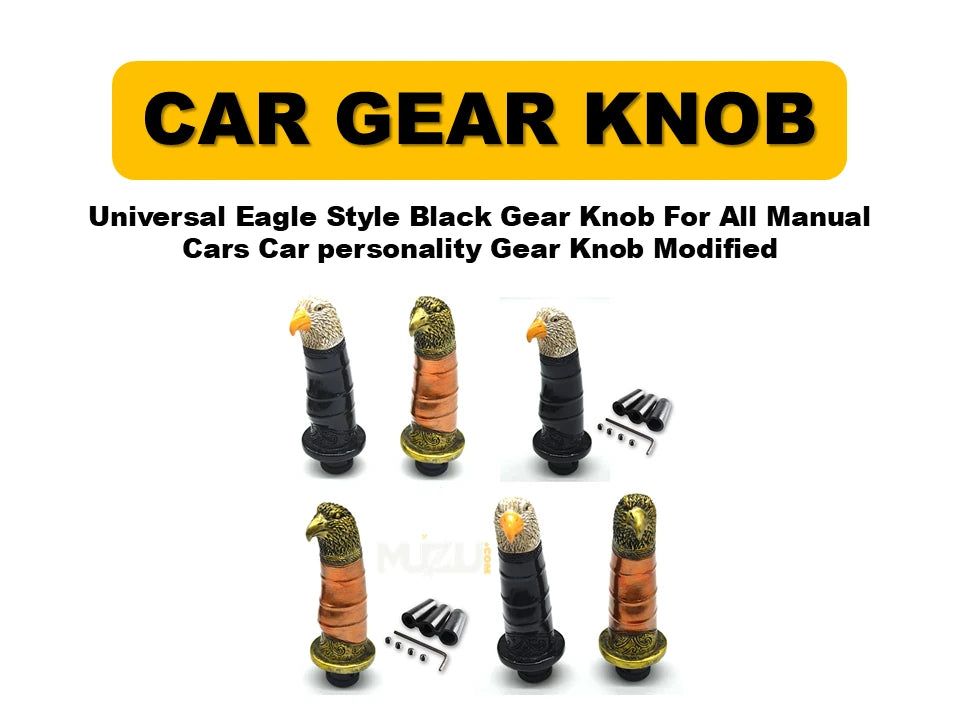 Universal Eagle Style Black Gear Knob – Modified Personality Gear Shift Knob for Manual Cars
