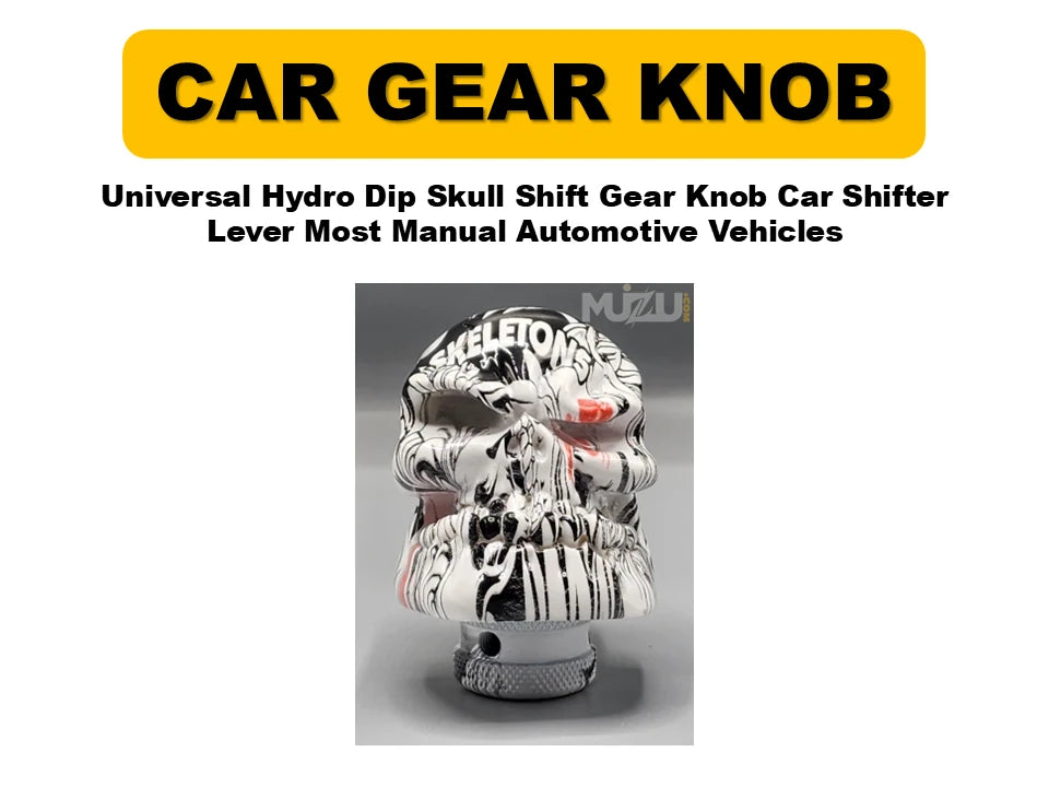 Universal Hydro Dip Skull Gear Shift Knob – Car Shifter Lever for Most Manual Vehicles