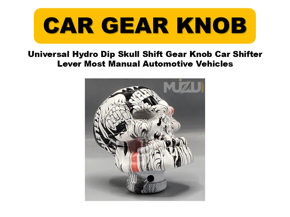 Universal Hydro Dip Skull Gear Shift Knob – Car Shifter Lever for Most Manual Vehicles