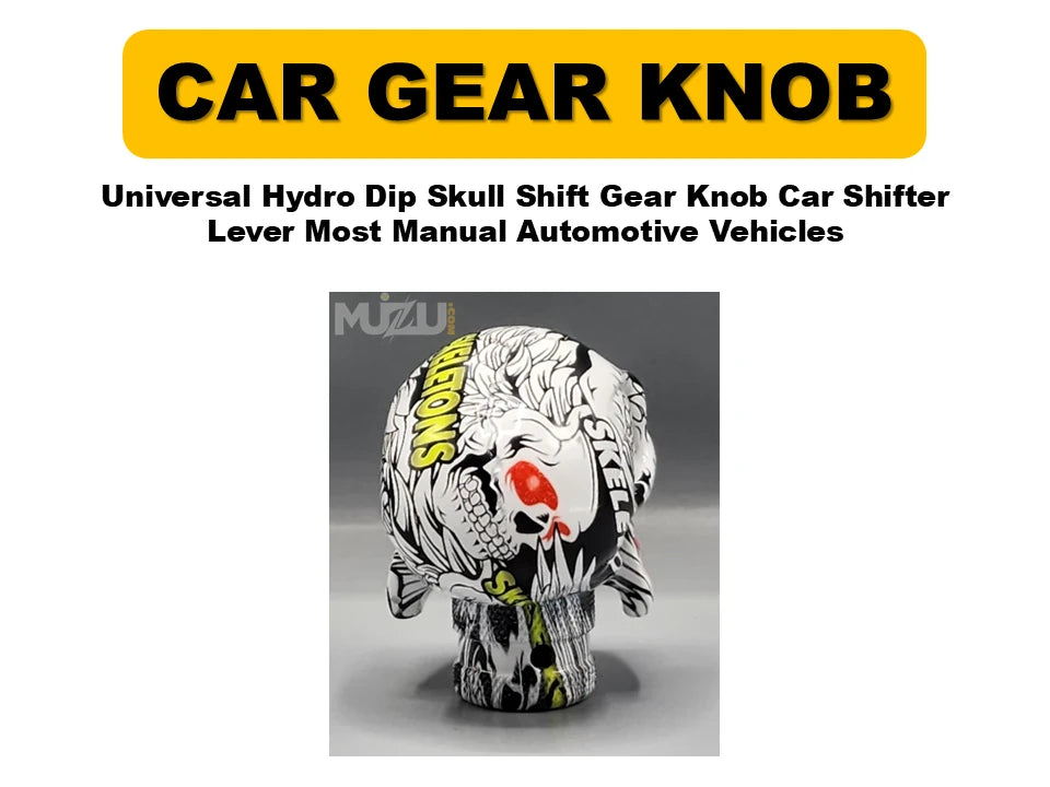 Universal Hydro Dip Skull Gear Shift Knob – Car Shifter Lever for Most Manual Vehicles