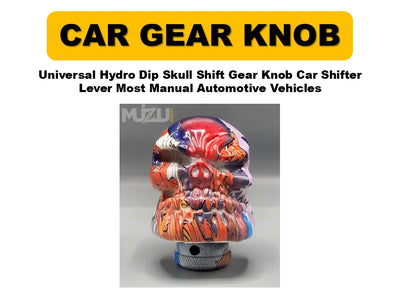 Universal Hydro Dip Skull Shift Gear Knob – Car Shifter Lever for Most Manual Vehicles