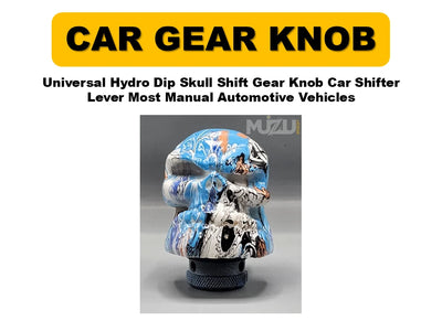 Universal Hydro Dip Skull Shift Gear Knob – Car Shifter Lever for Most Manual Vehicles