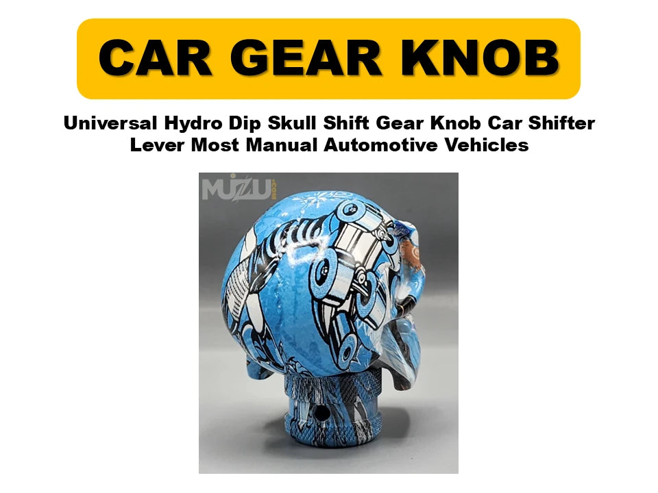 Universal Hydro Dip Skull Shift Gear Knob – Car Shifter Lever for Most Manual Vehicles