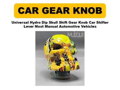 Universal Hydro Dip Skull Shift Gear Knob – Car Shifter Lever for Most Manual Vehicles