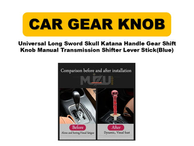 Universal Long Sword Skull Katana Handle Gear Shift Knob – Manual Transmission Shifter Lever Stick (Red)