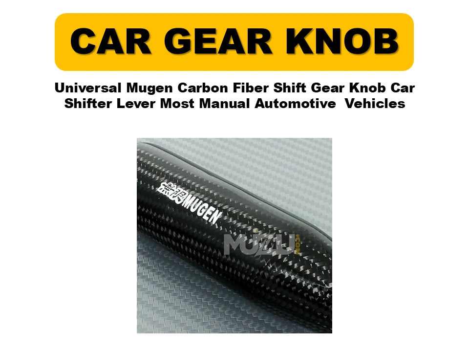 Universal Mugen Carbon Fiber Shift Gear Knob – Car Shifter Lever for Manual Vehicles