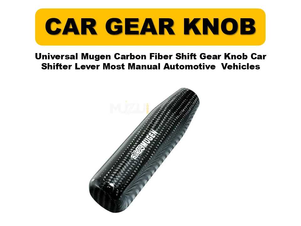 Universal Mugen Carbon Fiber Shift Gear Knob – Car Shifter Lever for Manual Vehicles