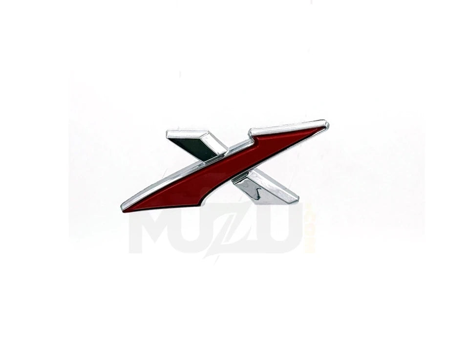 Genuine Red X Car Monogram – Stylish Sporty Emblem Badge