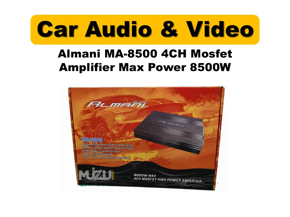 Almani MA-8500 4-Channel MOSFET Car Amplifier | 8500W Max Power