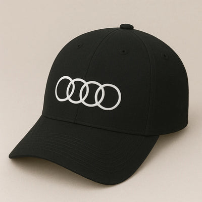 Audi Four Rings Cap – Black Luxury Auto Logo Hat
