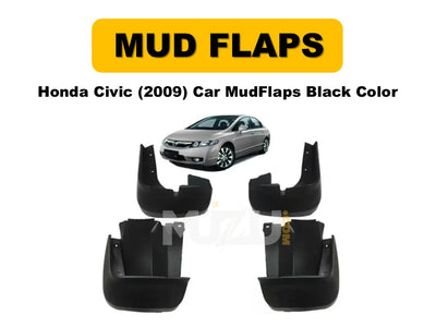 Car Mud Flaps Honda Civic 2009 – Black 4 Pcs Set with Color Box (Pakistan)