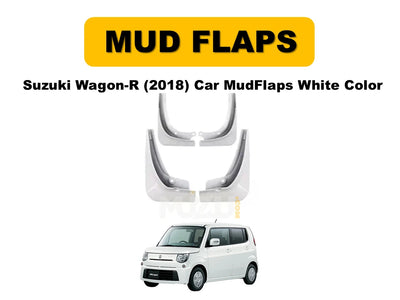 Car Mud Flaps Suzuki Wagon-R 2018 – White 4 Pcs Set with Colour Box Pack (Pakistan)