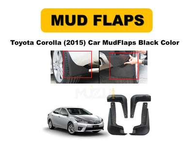Car Mud Flaps Toyota Corolla 2015 – Black 4 Pcs Set with Color Box (Pakistan)