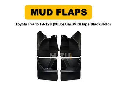 Car Mud Flaps Toyota Prado FJ-120 2005 – Black 4 Pcs Set Poly Bag Pack