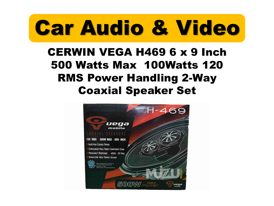 Cerwin Vega H469 6×9″ 2-Way Coaxial Speakers | 500W Max / 120W RMS