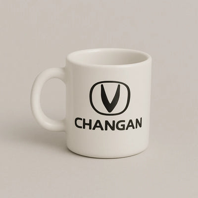 Changan Logo Mug – White Ceramic Coffee Cup for Car Enthusiasts