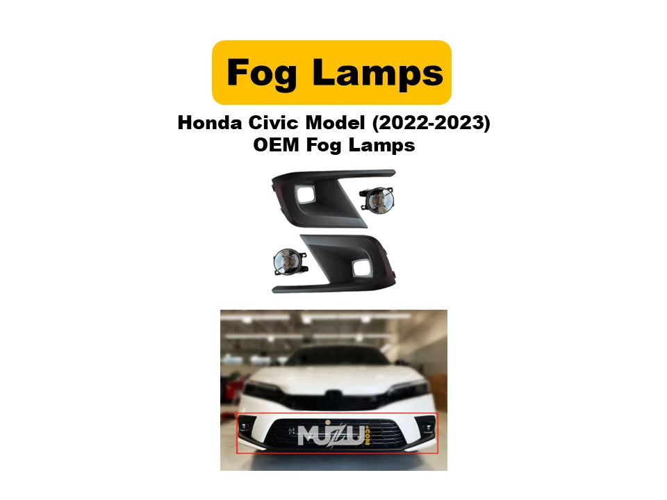 Honda Civic 2022–2023 OEM Fog Lamps | Original Front Bumper Fog Lights