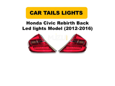 Honda Civic Rebirth 2012–2016 LED Tail Lights – OEM Style Back Lamps (Pair)