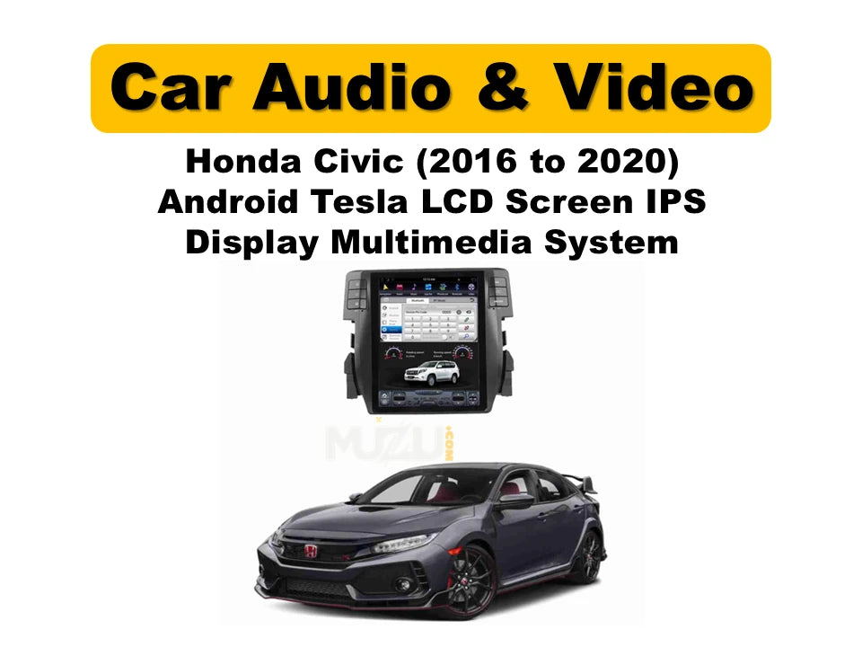 Honda Civic Tesla Android Screen 2016–2020 | IPS LCD Touchscreen Multimedia System