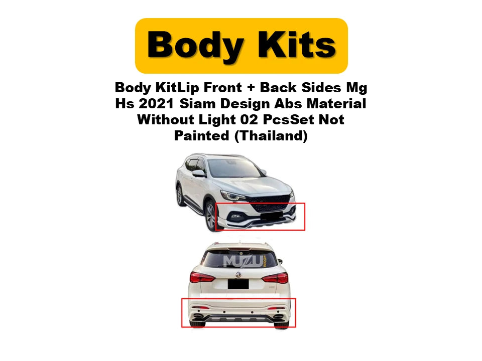 MG HS 2021 Siam Style Body Kit Lip – Front & Rear (2 Pcs Set, ABS Material, Unpainted, Without Lights)