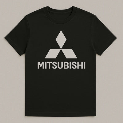 Mitsubishi Logo T-Shirt – Bold Black Cotton Tee for JDM & SUV Enthusiasts