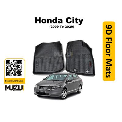 Plastic 9D Car Mats – Honda City (2009–2020)  Premium Full Coverage