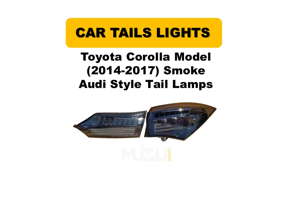 Toyota Corolla 2014–2017 Smoke Audi Style Tail Lamps | LED Rear Lights