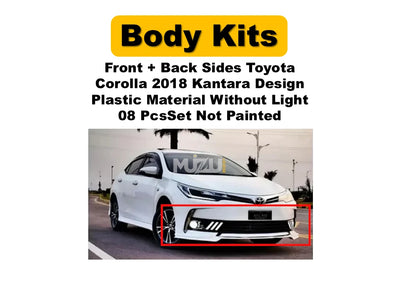 Toyota Corolla 2018 Kantara Style Body Kit Lip – Front, Side & Rear (8 Pcs Set, Unpainted, Without Lights)