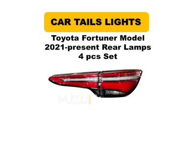 Toyota Fortuner 2021–Present Rear Tail Lamps – Full LED Set (4 Pieces)