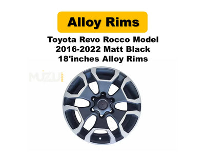 Toyota Hilux Revo / Rocco 2016–2022 Matte Black Alloy Rims – 18 Inch Heavy-Duty Sport Wheels (Set of 4)