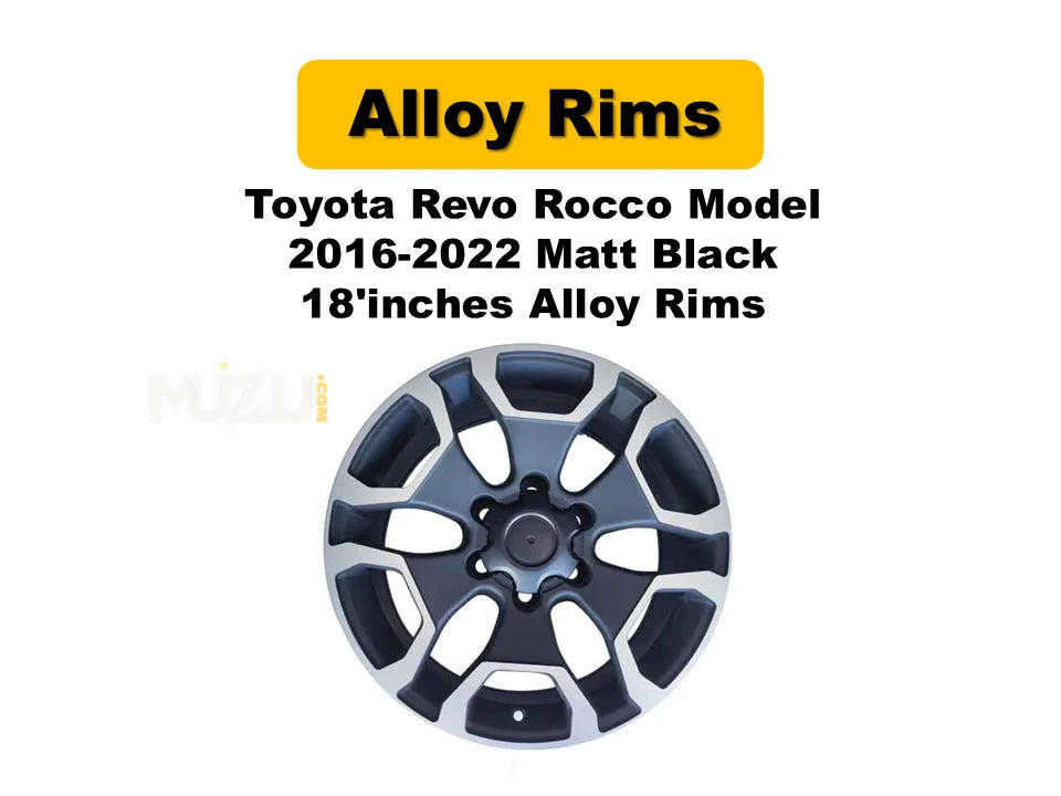 Toyota Hilux Revo / Rocco 2016–2022 Matte Black Alloy Rims – 18 Inch Heavy-Duty Sport Wheels (Set of 4)