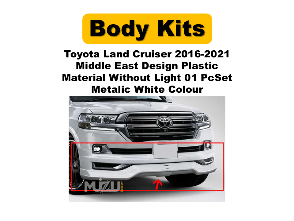 Toyota Land Cruiser LC200 2016–2021 Middle East Style Front Body Kit – Front Bumper Only (1 Pc, Metallic White, Without Lights)