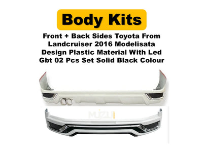 Toyota Land Cruiser LC200 2016 Modellista Style 4×4 Body Kit – Front & Rear (2 Pcs Set, LED DRL, Solid Black)