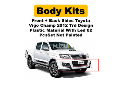 Toyota Vigo Champ 2012 TRD Style 4×4 Body Kit – Front & Rear (2 Pcs Set, With LED, Unpainted)