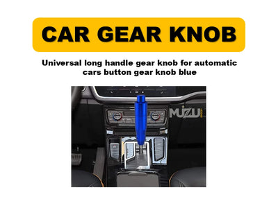 Universal Long Handle Gear Knob – Automatic Car Gear Shift Knob with Button (Blue)
