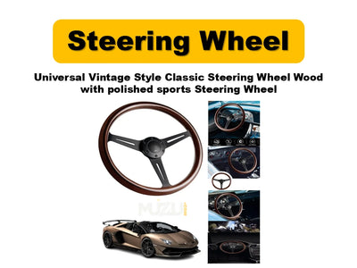 Universal Vintage Style Classic Wood Steering Wheel – Polished Sports Design