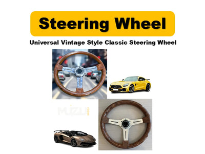 Universal Vintage Style Classic Wood Steering Wheel – Polished Sports Design