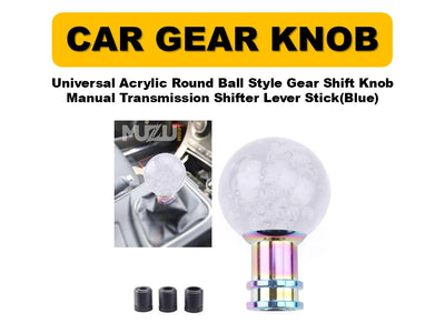 Universal Acrylic Round Ball Gear Shift Knob – White Manual Transmission Shifter Lever Stick