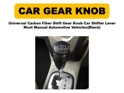 Universal Carbon Fiber Shift Gear Knob (Black) – Car Shifter Lever for Manual Vehicles