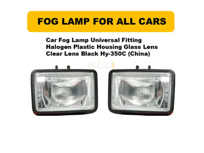 Universal Halogen Fog Lamps HY-350C – Clear Glass Lens Black