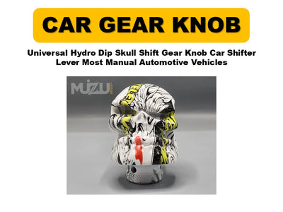 Universal Hydro Dip Skull Shift Gear Knob – Car Shifter Lever for Manual Vehicles
