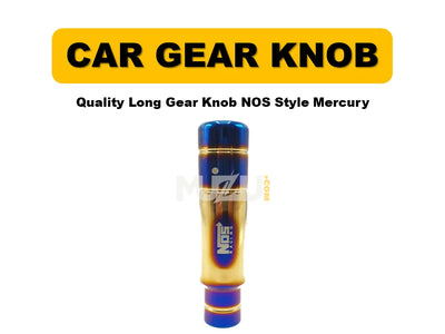 Universal Long Gear Knob NOS Style Mercury | Manual Car Shifter Lever (Aluminum Finish)