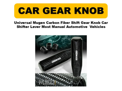 Universal Mugen Carbon Fiber Shift Gear Knob – Car Shifter Lever for Manual Vehicles