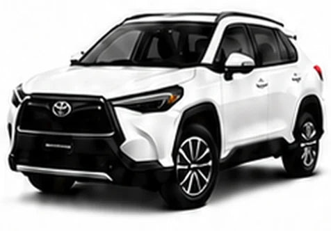 Toyota Corolla Cross white SUV for underbody coating in Lahore
